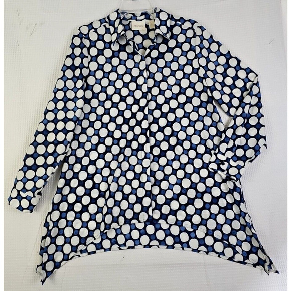 Chico's ~Woman Size 0 (US S/4)~ Multicolor Soft Easy Care Classic Blouse Tunic. - Picture 1 of 13